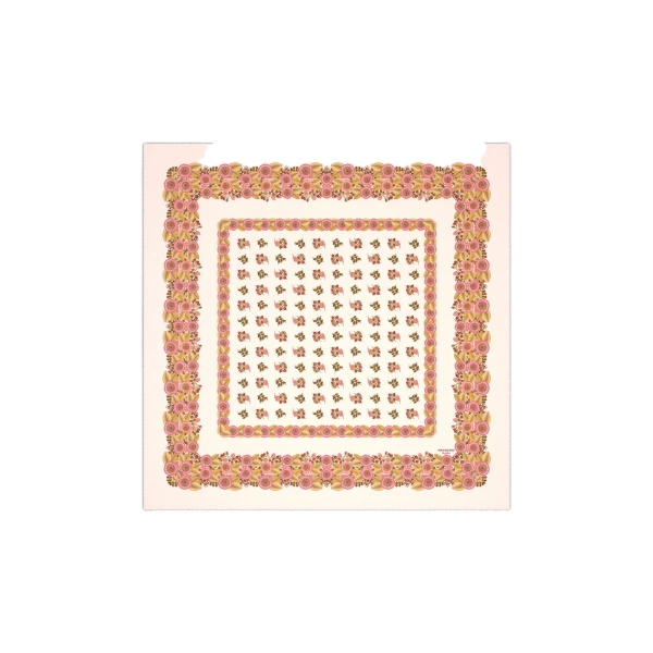 Patterned Silk Twill Foulard in Natural