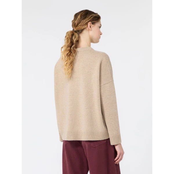 Max Mara Pavidi Wool Jacquard Jumper in Sand Style 2 | Sweaters | Luxury Shoes 