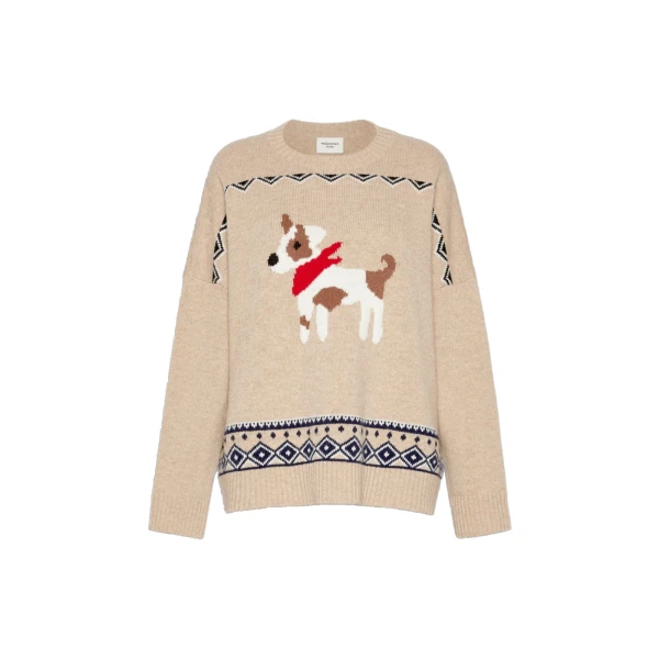 Max Mara Pavidi Wool Jacquard Jumper in Sand Style 2 | Sweaters | Luxury Shoes 