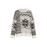 Max Mara Pavidi Wool Jacquard Jumper in White | Sweaters | Luxury Shoes 