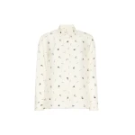 Max Mara Pavido Printed Silk Shirt in Ivory | Shirts | Luxury Shoes 
