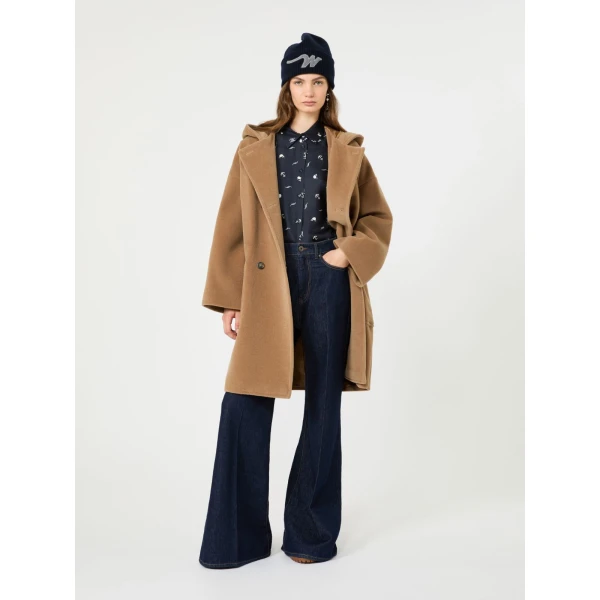 Max Mara Pavido Printed Silk Shirt in Navy | Shirts | Luxury Shoes 