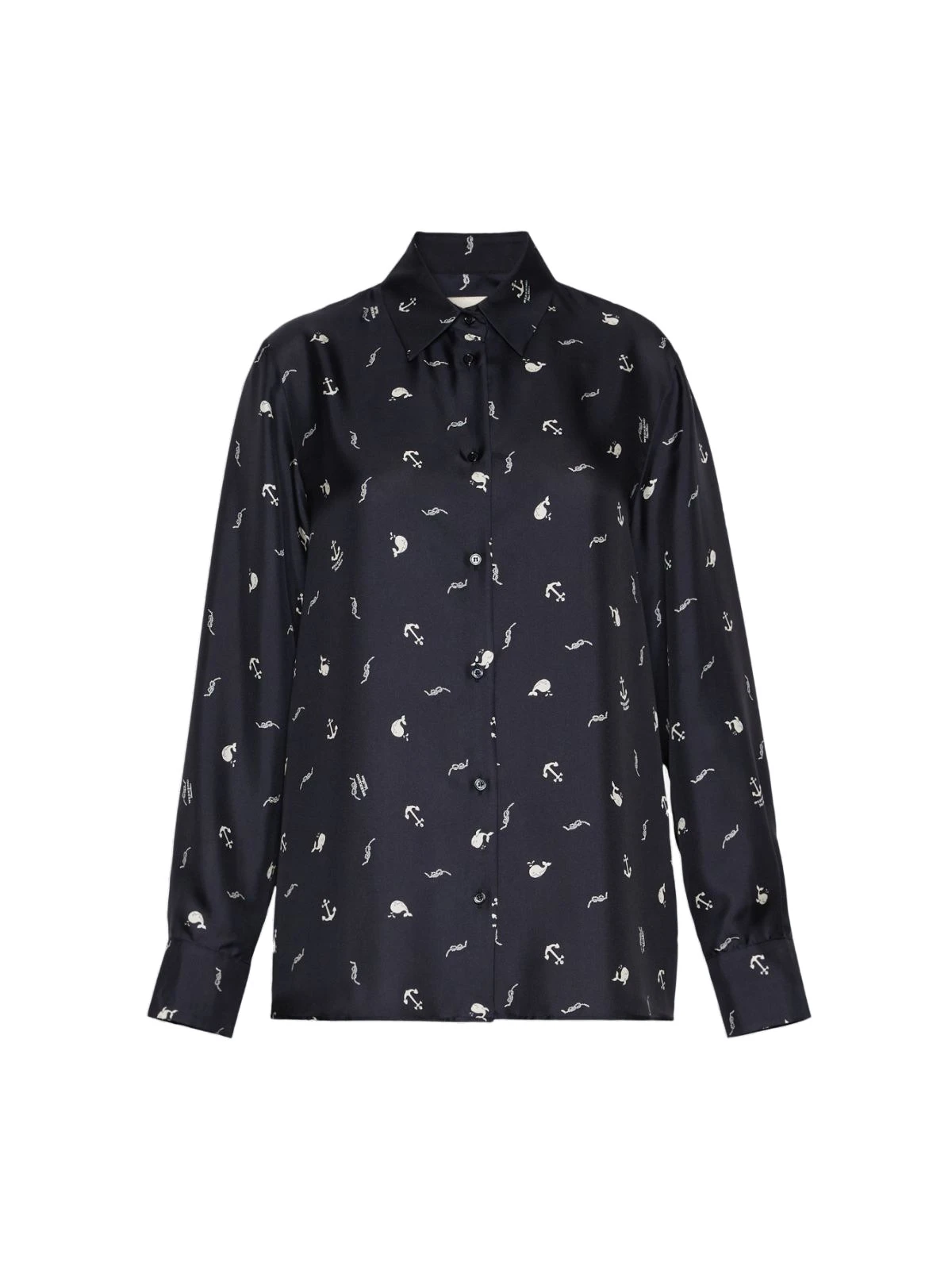 Max Mara Pavido Printed Silk Shirt in Navy Max Mara Pavido Printed Silk Shirt in Navy | Shirts | Luxury Shoes