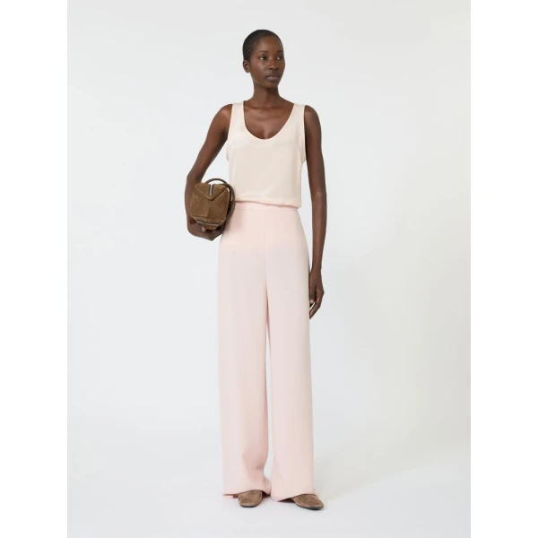 Max Mara Pavido Silk Crepe de Chine Top in Pink | Blouse | Luxury Shoes 