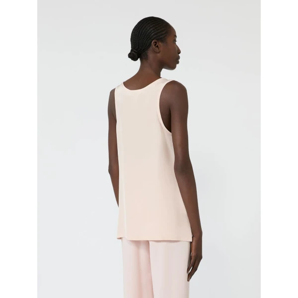 Max Mara Pavido Silk Crepe de Chine Top in Pink | Blouse | Luxury Shoes 