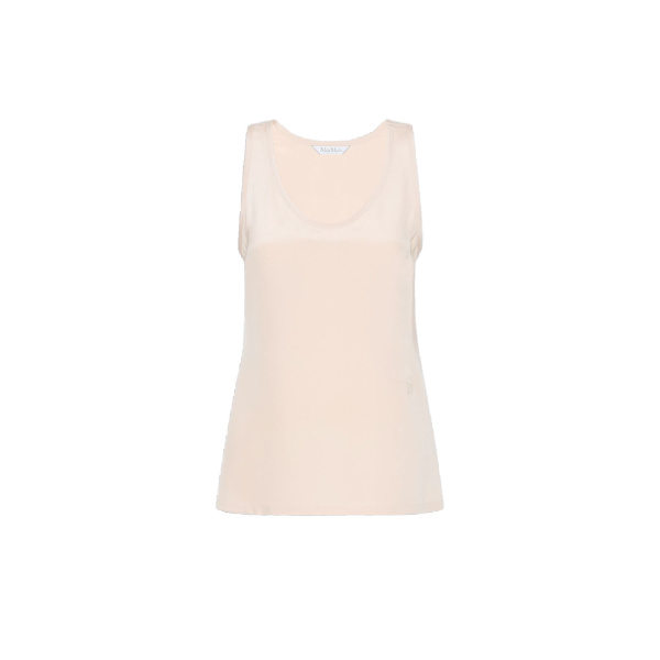 Max Mara Pavido Silk Crepe de Chine Top in Pink | Blouse | Luxury Shoes 