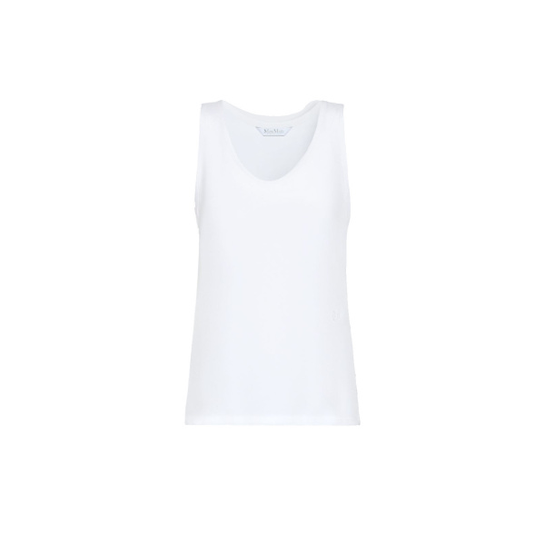 Max Mara Pavido Silk Crepe de Chine Top in White | Blouse | Luxury Shoes 