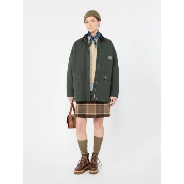 Max Mara Pecora Cotton Canvas Workwear Jacket in Dark Green | Jackets | Luxury Shoes 