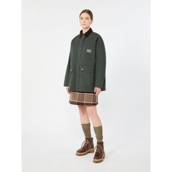 Max Mara Pecora Cotton Canvas Workwear Jacket in Dark Green | Jackets | Luxury Shoes 