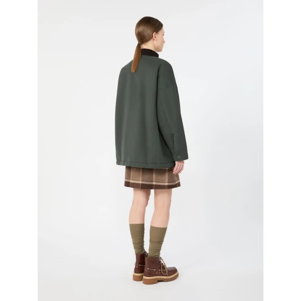 Max Mara Pecora Cotton Canvas Workwear Jacket in Dark Green | Jackets | Luxury Shoes 