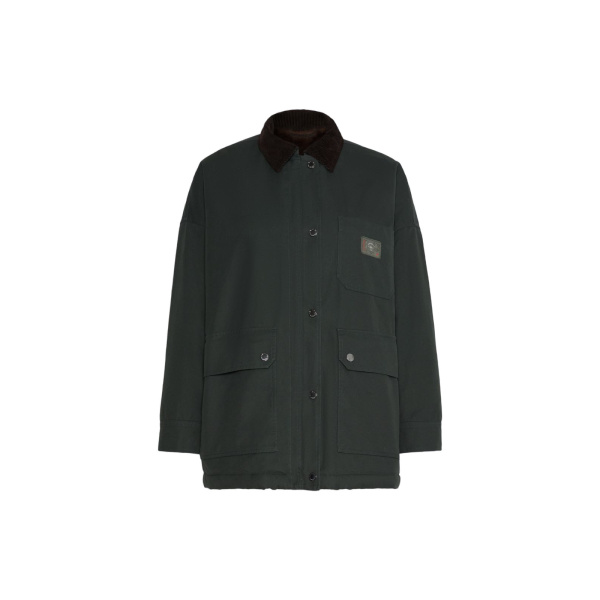 Max Mara Pecora Cotton Canvas Workwear Jacket in Dark Green | Jackets | Luxury Shoes 