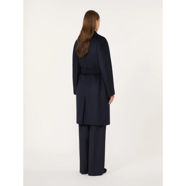 Max Mara Pedale Wool Wrap Coat in Navy | Wool Coat | Luxury Shoes 