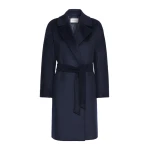 Max Mara Pedale Wool Wrap Coat in Navy | Wool Coat | Luxury Shoes 