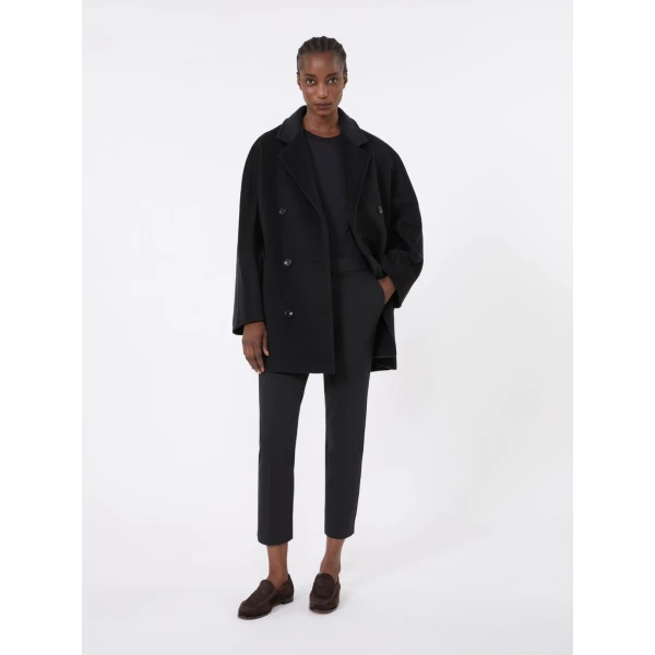 Max Mara Pegno Viscose Jersey Trousers in Black | Tailored pants | Luxury Shoes 