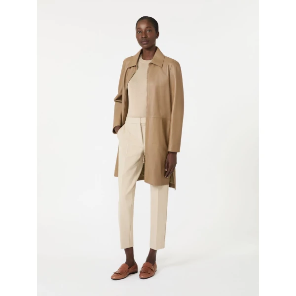 Max Mara Pegno Viscose Jersey Trousers in Stone Grey | Tailored pants | Luxury Shoes 