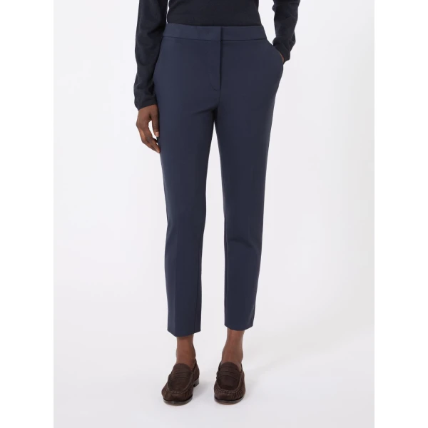 Max Mara Pegno Viscose Jersey Trousers in Ultramarine | Tailored pants | Luxury Shoes 