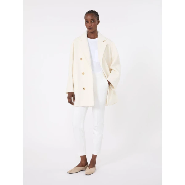 Max Mara Pegno Viscose Jersey Trousers in White | Tailored pants | Luxury Shoes 