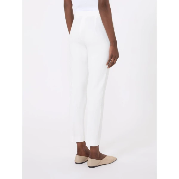 Max Mara Pegno Viscose Jersey Trousers in White | Tailored pants | Luxury Shoes 