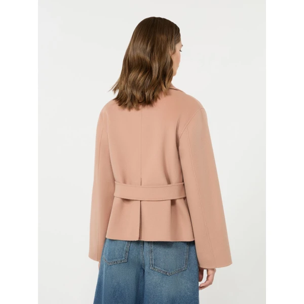 Max Mara Pelota Double Wool Cropped Jacket in Antique Rose | Blazers | Luxury Shoes 