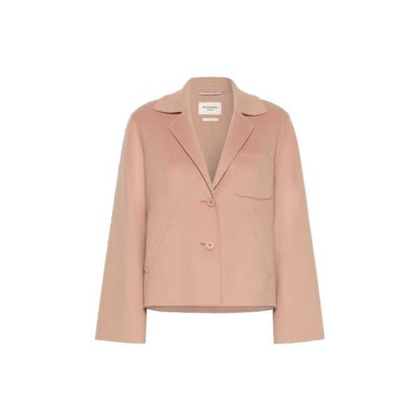 Max Mara Pelota Double Wool Cropped Jacket in Antique Rose | Blazers | Luxury Shoes 