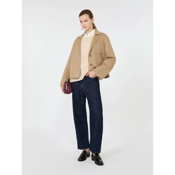 Max Mara Pelota Double Wool Cropped Jacket in Camel | Blazers | Luxury Shoes 