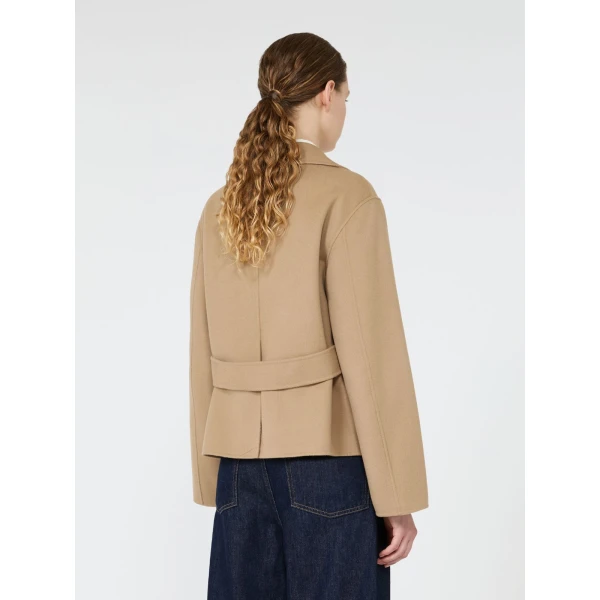 Max Mara Pelota Double Wool Cropped Jacket in Camel | Blazers | Luxury Shoes 