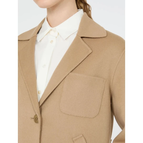 Max Mara Pelota Double Wool Cropped Jacket in Camel | Blazers | Luxury Shoes 