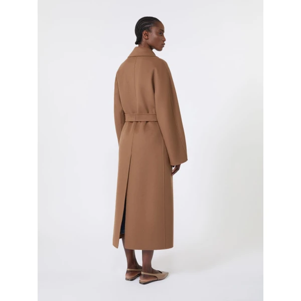 Max Mara Penelope Long Wool Drap Wrap Coat in Hazelnut Brown | Wool Coat | Luxury Shoes 