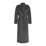 Max Mara Peonie Long Double Wool Wrap Coat in Dark Grey | Wool Coat | Luxury Shoes 