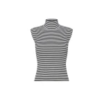 Max Mara Pepato Sleeveless Viscose Crepe Polo-Neck in Black and White | Turtlenecks | Luxury Shoes 