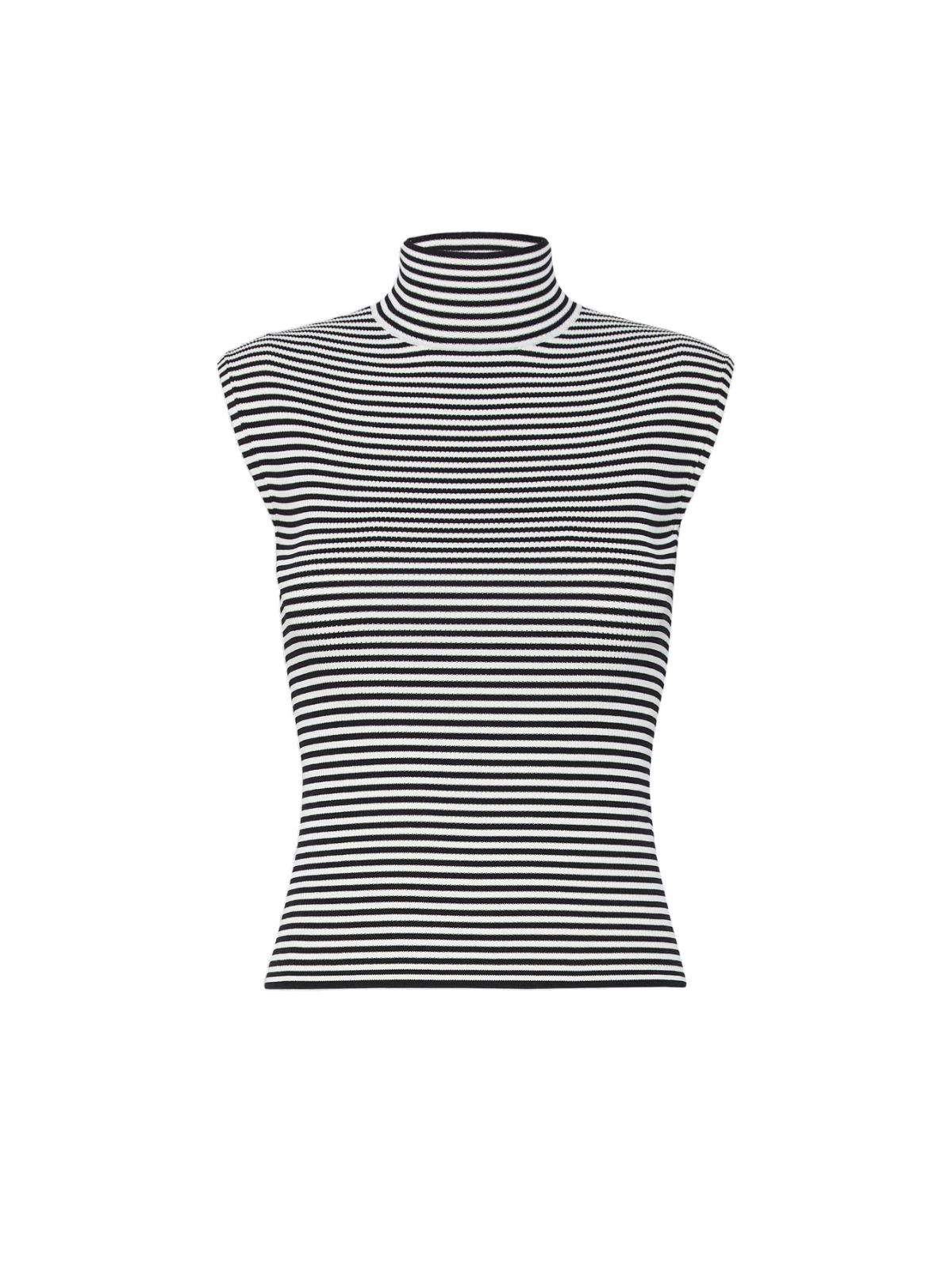 Max Mara Pepato Sleeveless Viscose Crepe Polo-Neck in Black and White Max Mara Pepato Sleeveless Viscose Crepe Polo-Neck in Black and White | Turtlenecks | Luxury Shoes