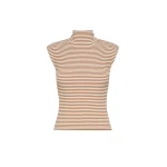 Max Mara Pepato Sleeveless Viscose Crepe Polo-Neck in Caramel | Turtlenecks | Luxury Shoes 