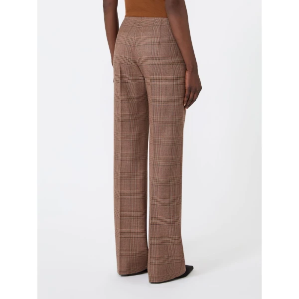 Max Mara Pepato Slim Patterned Wool Grisaille Trousers in Camel | Tailored pants | Luxury Shoes 