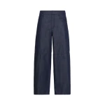 Max Mara Peplo Cotton Denim Barrel-Leg Trousers in Midnight Blue | Denim | Luxury Shoes 