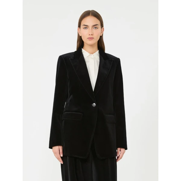 Max Mara Pera Velvet Blazer in Black | Blazers | Luxury Shoes 