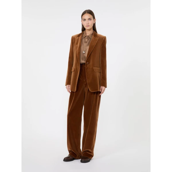 Max Mara Pera Velvet Blazer in Tobacco | Blazers | Luxury Shoes 