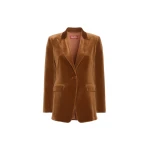 Max Mara Pera Velvet Blazer in Tobacco | Blazers | Luxury Shoes 