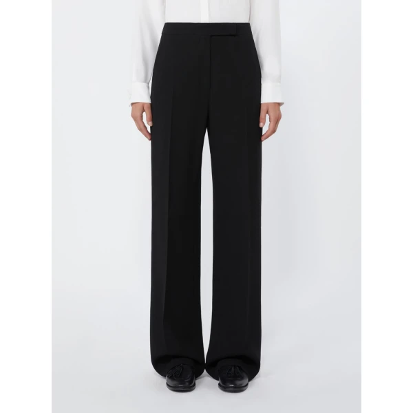 Max Mara Periodi Wool Cady Palazzo Trousers in Black | Wide leg pants | Luxury Shoes 