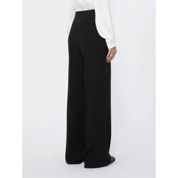Max Mara Periodi Wool Cady Palazzo Trousers in Black | Wide leg pants | Luxury Shoes 