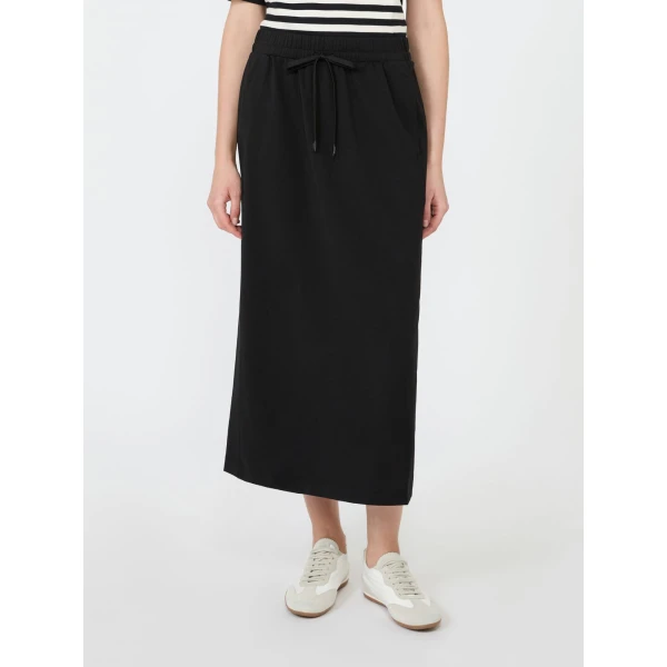 Max Mara Perle Milano Knit Jersey Maxi Skirt in Black | Maxi Skirts | Luxury Shoes 