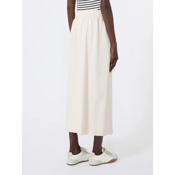 Max Mara Perle Milano Knit Jersey Maxi Skirt in Ivory | Maxi Skirts | Luxury Shoes 