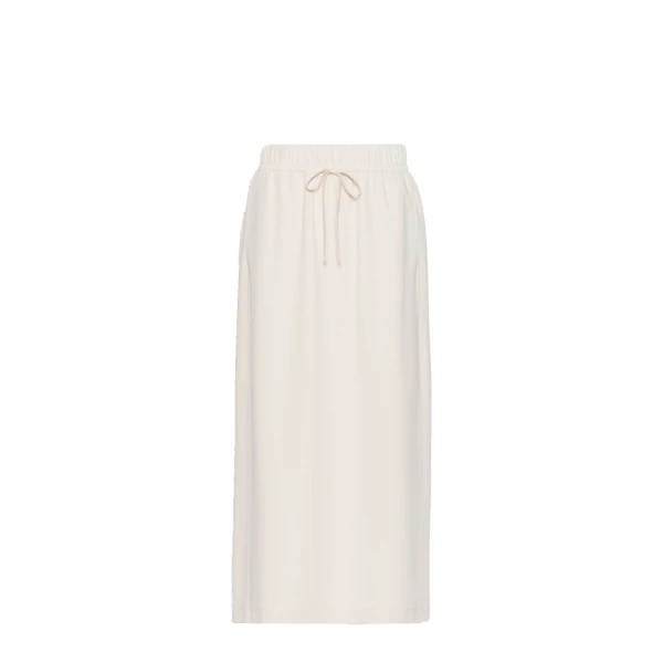 Perle Milano Knit Jersey Maxi Skirt in Ivory