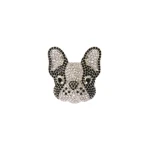 Max Mara Perle Rhinestone Metal Brooch in Black | Brooches & Pins | Luxury Shoes 