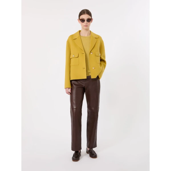 Max Mara Pesca Five-Pocket Nappa Leather Trousers in Dark Brown | Tailored pants | Luxury Shoes 