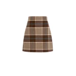 Max Mara Pesche Short Checked Wool Skirt in Brown | Mini Skirts | Luxury Shoes 