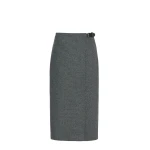 Max Mara Petali Jacquard Jersey Wrap Skirt in Medium Grey | Pencil Skirts | Luxury Shoes 