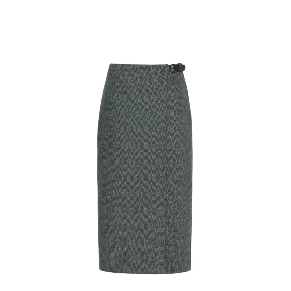 Petali Jacquard Jersey Wrap Skirt in Medium Grey