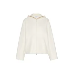 Max Mara Petali Wool and Cashmere Hooded Sweater in White | Sweaters | Luxury Shoes 