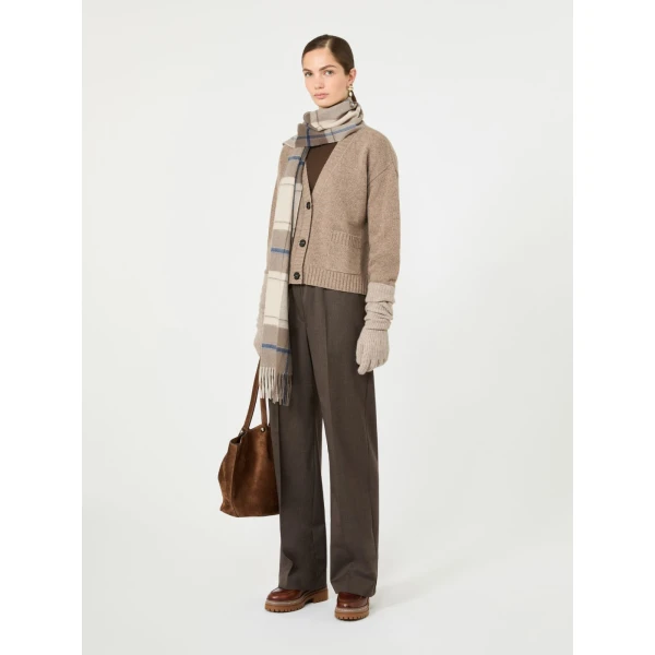 Max Mara Petra Stretch Wool Batavia Trousers in Brown | Tailored pants | Luxury Shoes 