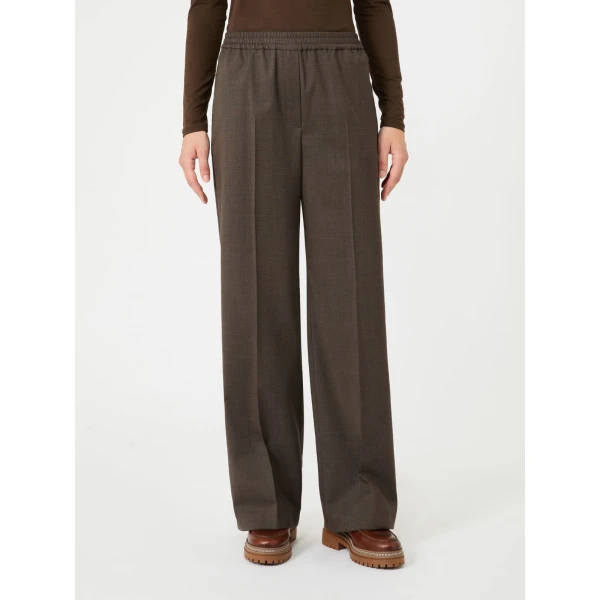 Max Mara Petra Stretch Wool Batavia Trousers in Brown | Tailored pants | Luxury Shoes 
